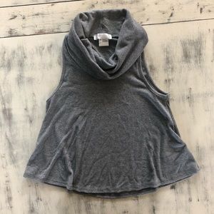 Cooperative grey ribbed cowl neck sweater tank top